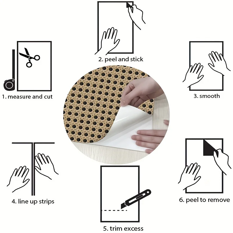 45cm Retro Rattan Pattern Self - Pvc Panel Background บทวิจารณ์และราคา