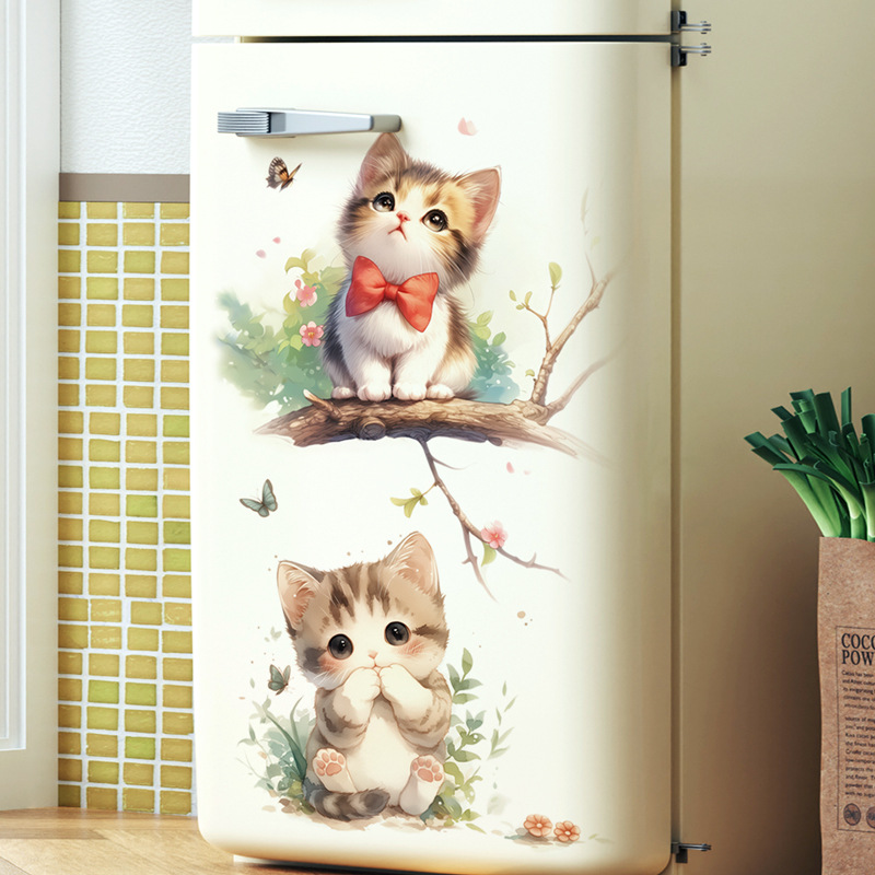 Kawaii Pastel Cat & Butterfly  - Pvc Panel Background บทวิจารณ์และราคา