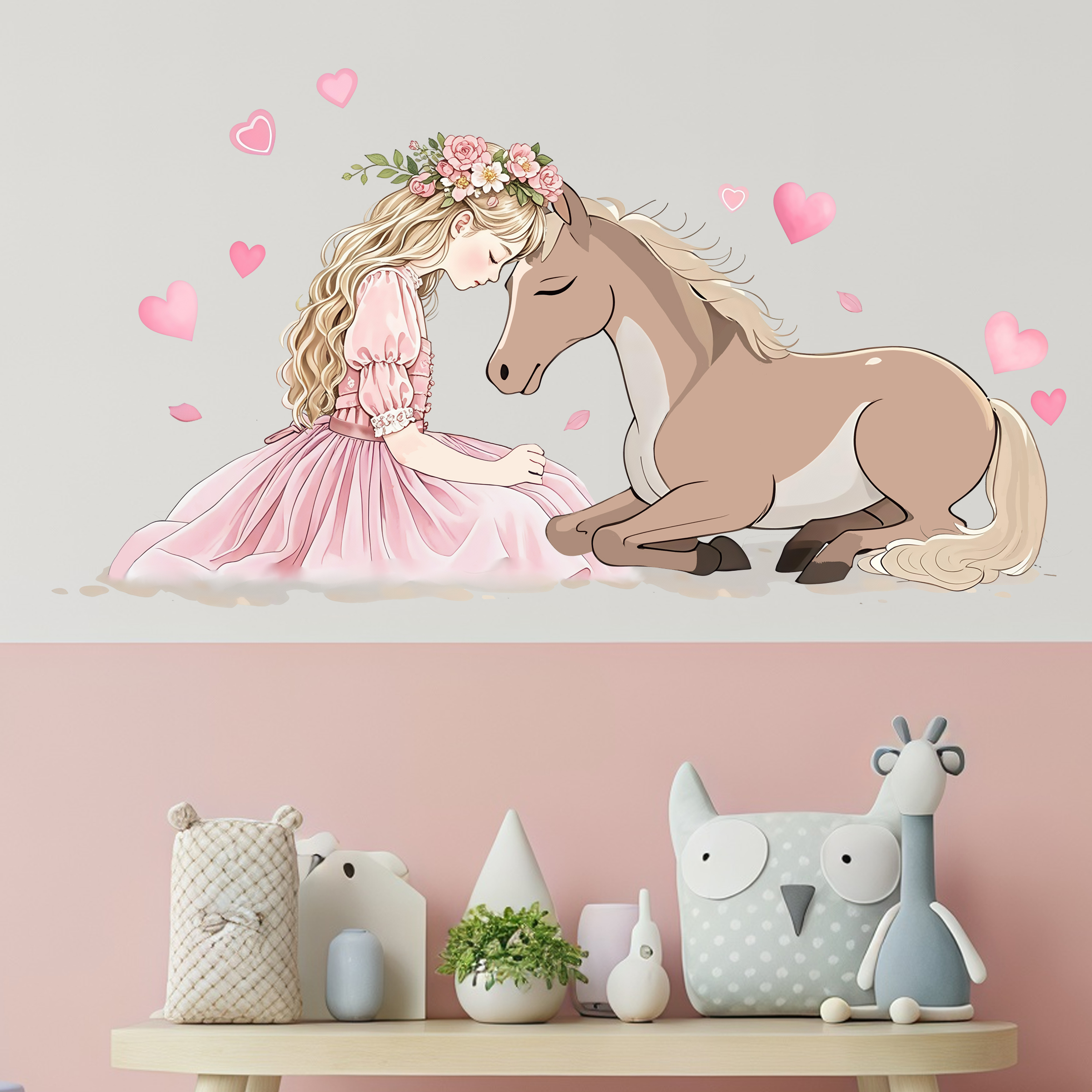 Romantic Horse Wall Stickers S - Pvc Panel Background บทวิจารณ์และราคา