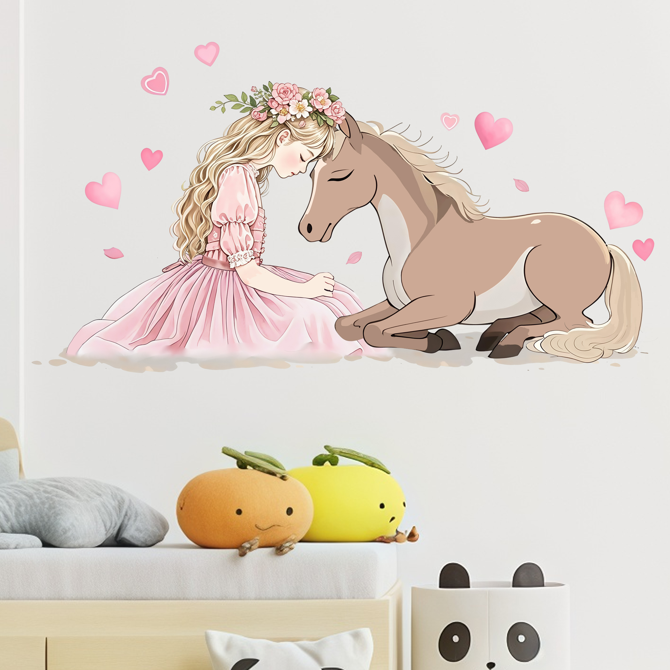 Romantic Horse Wall Stickers S - Pvc Panel Background บทวิจารณ์และราคา