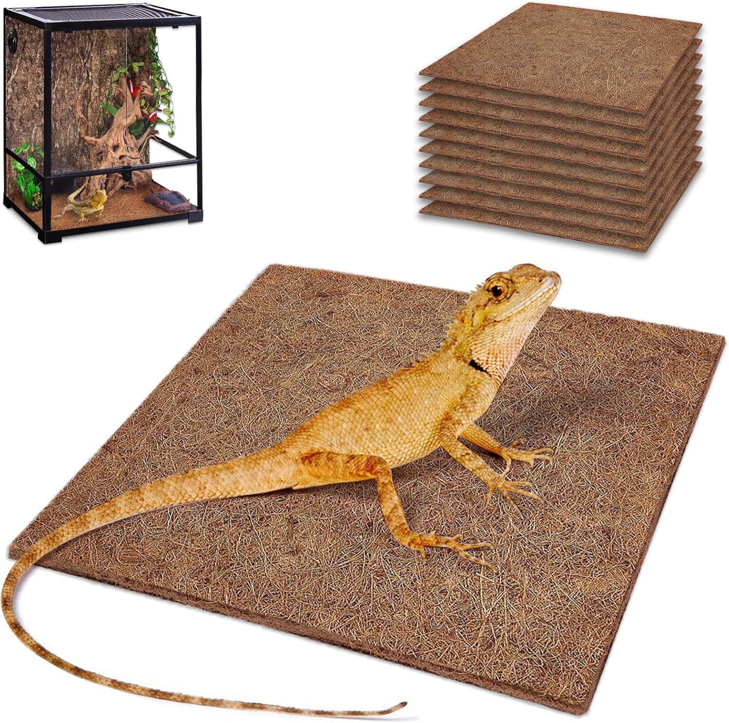 10 Pcs Reptile Carpet, 12x12 i - Substrate Coconut Fiber บทวิจารณ์และราคา