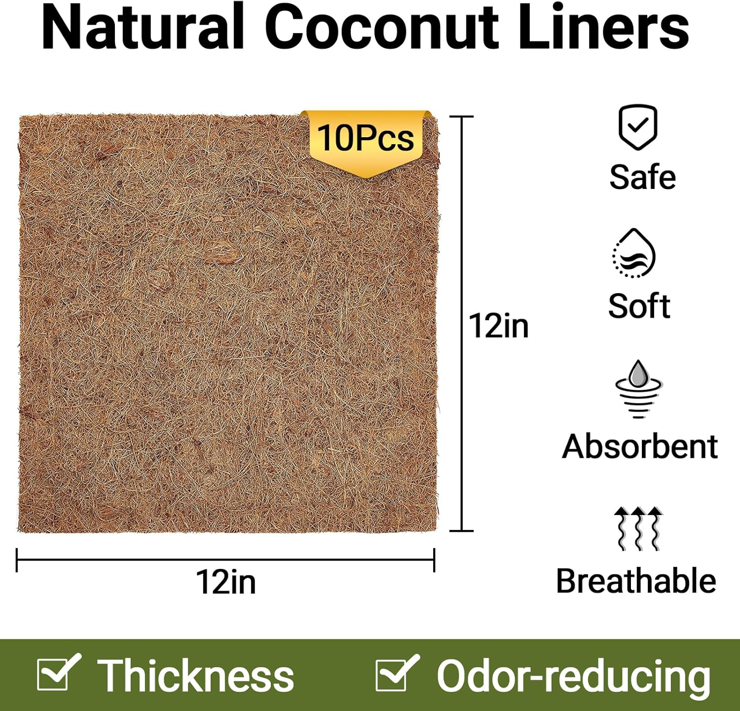10 Pcs Reptile Carpet, 12x12 i - Substrate Coconut Fiber บทวิจารณ์และราคา