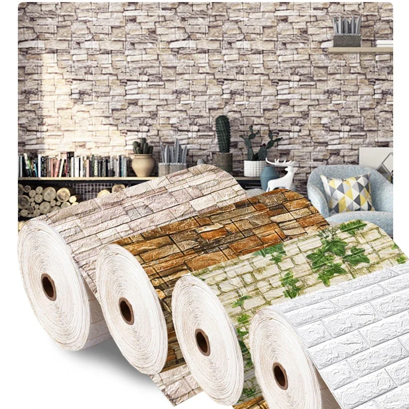 70cmx1/3/5/10M 3D Foam Brick W - Pvc Panel Background บทวิจารณ์และราคา