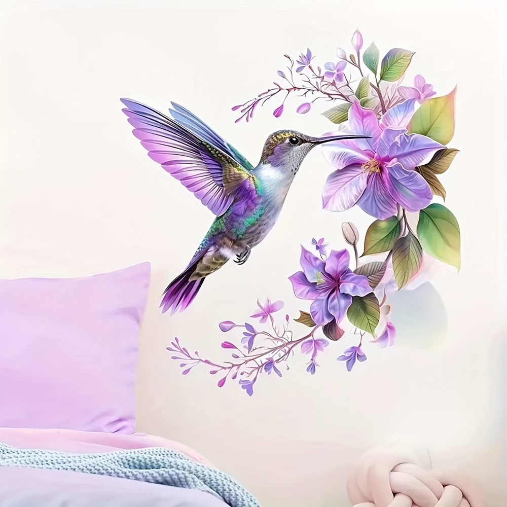 1 Purple Flower and Hummingbir - Pvc Panel Background บทวิจารณ์และราคา