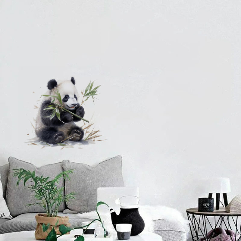 C76# Watercolor panda wall sti - Pvc Panel Background บทวิจารณ์และราคา