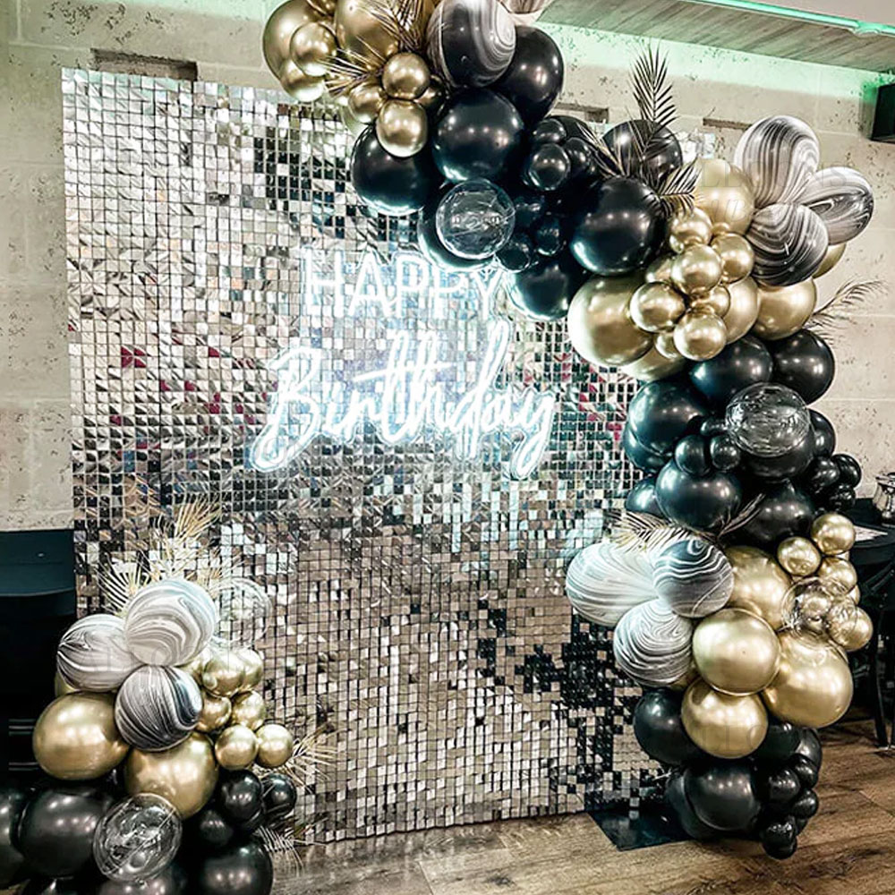 Silver Sequin Wall Backdrop Pa - Pvc Panel Background บทวิจารณ์และราคา